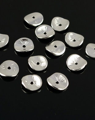 E829 (1b)Capacele argintii rondele ondulate 9mm