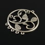 E830 Chandelier argintiu cu frunzulite 39x33mm