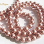 Perle tip Mallorca maron cu tenta roz aprox 5 mm