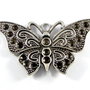 3417 - Pandantiv fluture argintiu antic 66x39mm