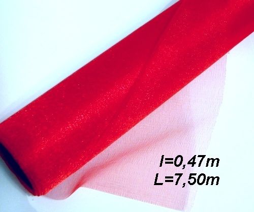 3446 - Organza rosu intens 0.47x7.5 m