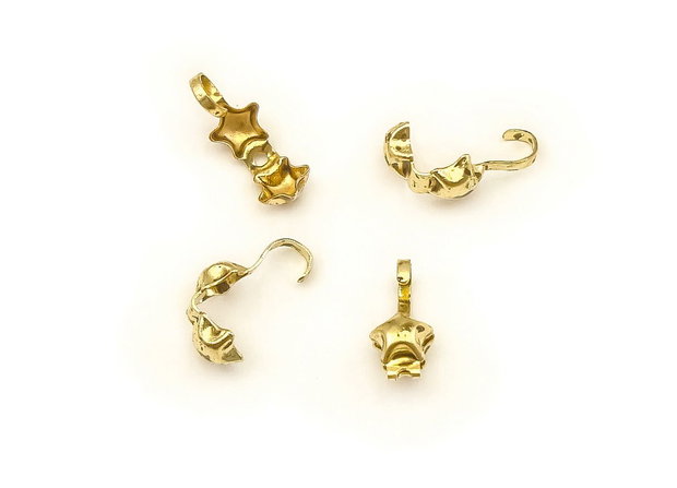 Cupa nod stea, placata cu aur antichizat, 7x5 mm – 2 buc (cod 12-47)