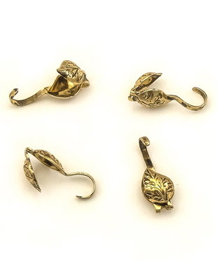 Cupa nod frunza, placata cu aur antichizat, 10x4 mm – 2 buc (cod 12-50)