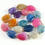 3432 - 9 buc Agate multicolore crackle picatura aplatizata 20x15mm