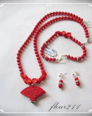 SET- CORAL ROSU SI CINABRU