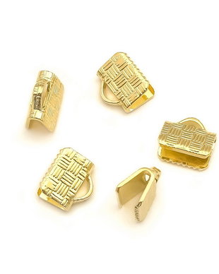 Capat panglica, placat cu aur, 8x5 mm – 2 buc (cod 12-51)