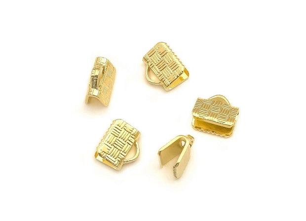 Capat panglica, placat cu aur, 8x5 mm – 2 buc (cod 12-51)