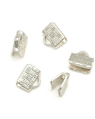 Capat panglica, placat cu argint, 8x5 mm – 2 buc (cod 12-52)
