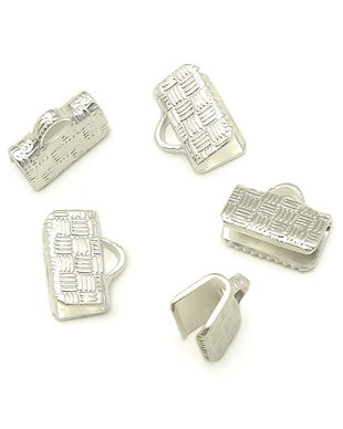 Capat panglica, placat cu argint, 10x6 mm – 2 buc (cod 12-53)