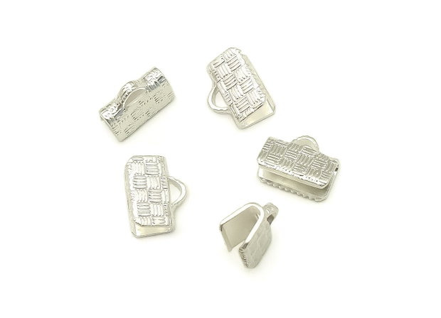 Capat panglica, placat cu argint, 10x6 mm – 2 buc (cod 12-53)