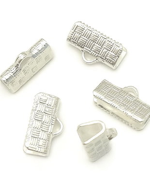 Capat panglica, placat cu argint, 13x6 mm – 2 buc (cod 12-54)