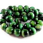 3454 - 2buc Ochi de tigru verde padure 10mm