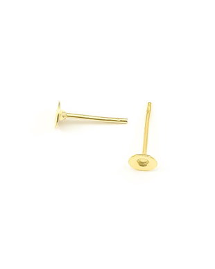 Tortite cercei tip tija, placate cu aur, platou 4 mm (cod 4-56)