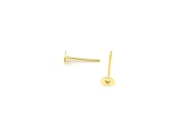 Tortite cercei tip tija, placate cu aur, platou 4 mm (cod 4-56)