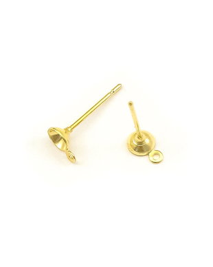 Tortite cercei tip tija, finisaj auriu, cupa 4 mm (cod 4-58)