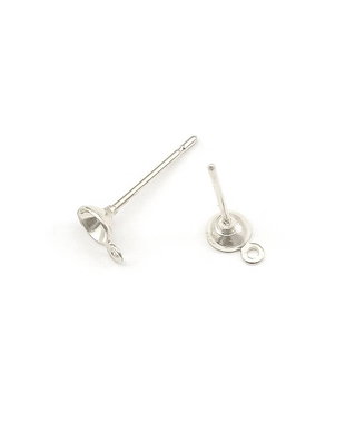 Tortite cercei tip tija, finisaj argintiu, cupa 4 mm (cod 4-59)