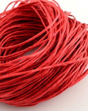 860 Snur din bumbac cerat rosu 1mm