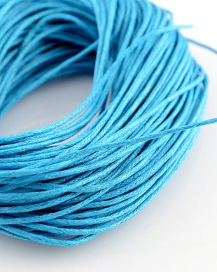 862 Snur din bumbac cerat albastru 1mm