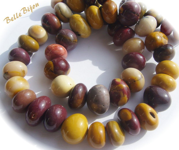 Sirag de jasper Mookaite donnut-uri rotunjite aprox 5-6x10-13 mm