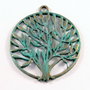 3466 - Pandantiv bronz patina verdigris 42x36mm