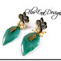 F1003 Cercei bronz agate sidef
