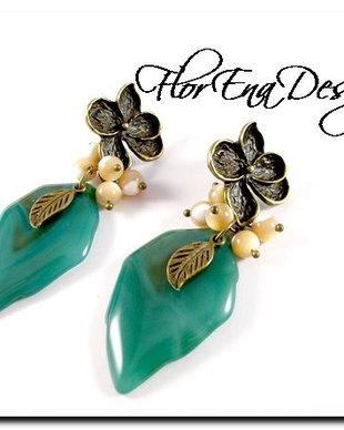 F1003 Cercei bronz agate sidef