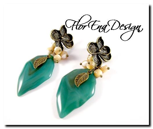 F1003 Cercei bronz agate sidef