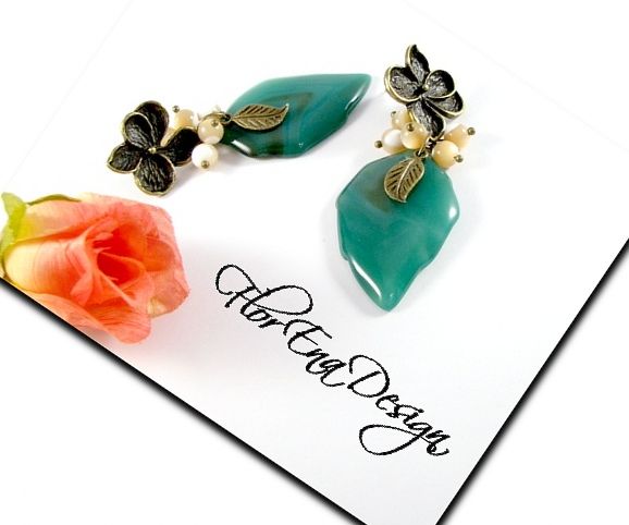 F1003 Cercei bronz agate sidef