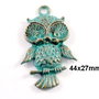 3468 - Pandantiv bronz patina verdigris 44x27mm