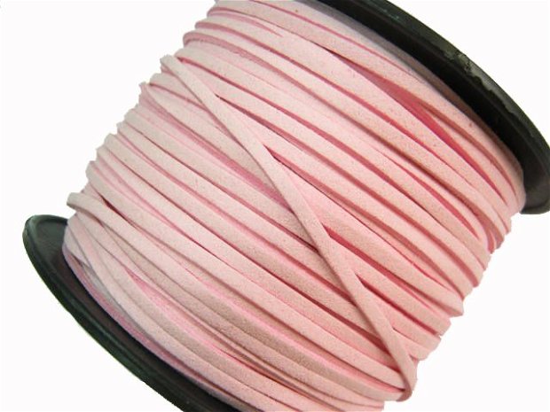 (1m) Snur faux suede roz pal 3mm  F8