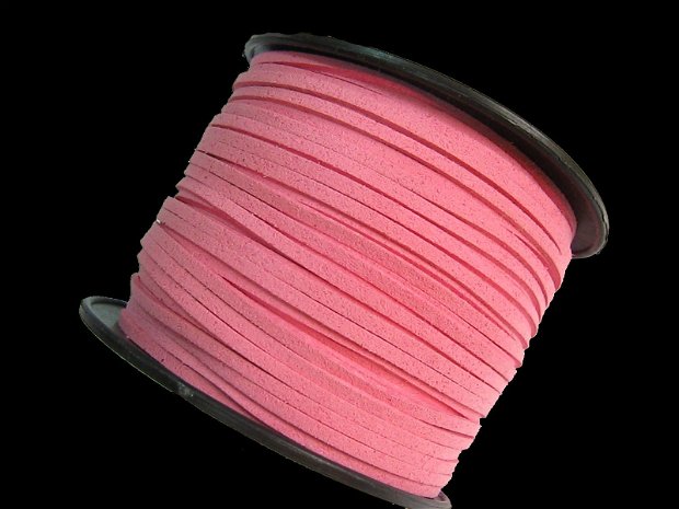 (5m) Snur faux suede roz intens 3mm F1