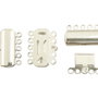 Inchizatoare multisir dreptunghiulara, placata cu argint, 19,5x15mm (cod 13-150)