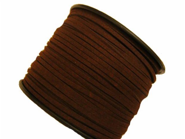 (1m) Snur faux suede CoconutBrown 3mm  F24