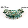 3470 - Pandantiv agatatoare multisir bronz patina verdigris 38x35mm