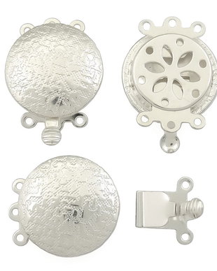 Inchizatoare multisir rotunda, placata cu argint, 23x17mm (cod 13-151)