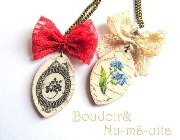 BOUDOIR - COLIER VINTAGE CU FUNDA DANTELA