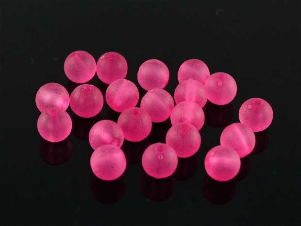 AB896.3 Margele acril frosted fucsia 8mm