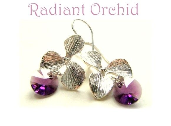 RADIANT ORCHID - CERCEI ARGINTATI ORHIDEE & SWAROVSKI AMETIST