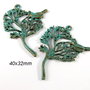 3479 - 2buc Pandantiv bronz patina verdigris