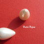 (2 buc) Picaturi albe din perle tip Mallorca semigaurite aprox 12x18 mm 2