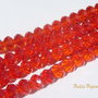 Cristale din sticla fatetate rosu - corai aprox 10x8 mm