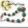 F1006 - Bratara agate verde padure si bronz Rezervat Ad.V.