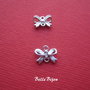 Link fundita 3D din argint 925 rodiat 2.5x7.5x9 mm