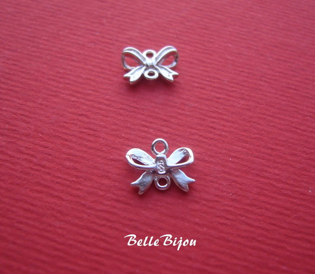 Link fundita 3D din argint 925 rodiat 2.5x7.5x9 mm
