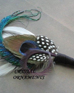 Marturie/Cocarda handmade din pene