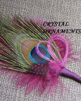 Marturie/Cocarda handmade din pene