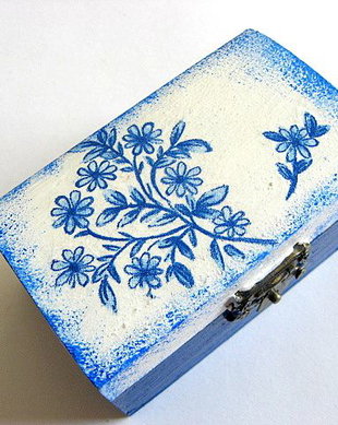 cutie lemn decorata 21660