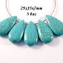 3537 - (5buc) Turcoaz de sinteza lacrima aplatizata 29x15x7mm