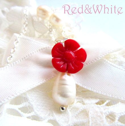 RED&WHITE - SET CORAL/PERLE DE CULTURA/ARGINT