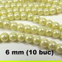 Perle de sticla, 10 buc, 6 mm, PS-GP